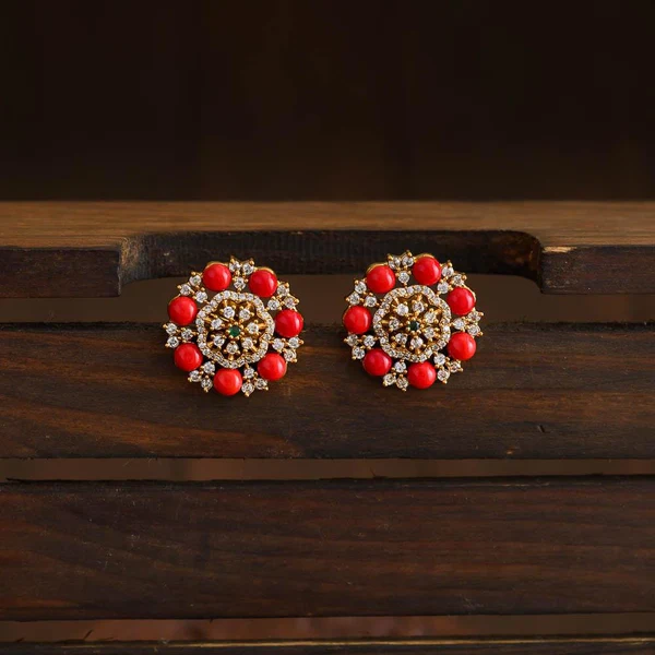 Coral Stone Earstud
